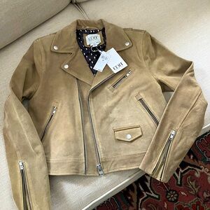 Jason Wu EDIT tan suede moto jacket (M) NWT